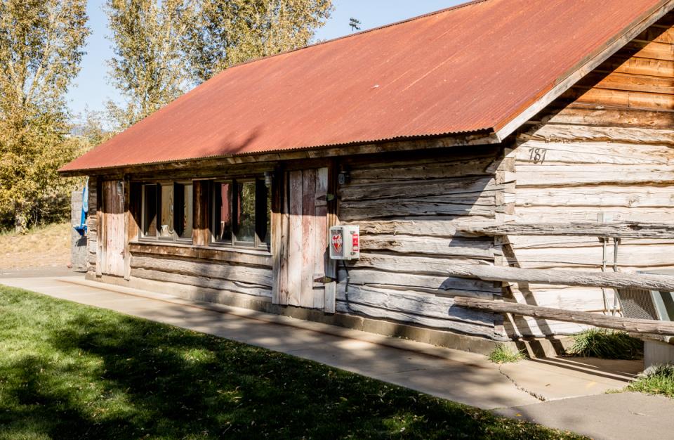 front of historical building