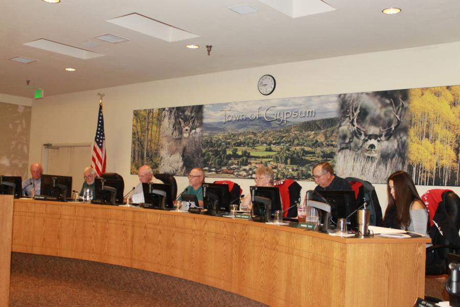 the gypsum town council at their seats