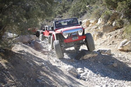 jeep wrangler on a offroad trail in gypsum 