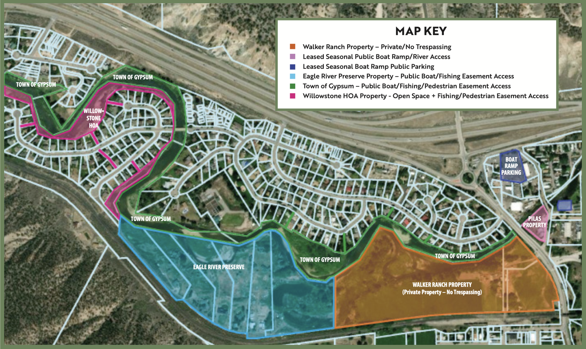 Eagle River Land Ownership & Access Map for Gypsum, CO