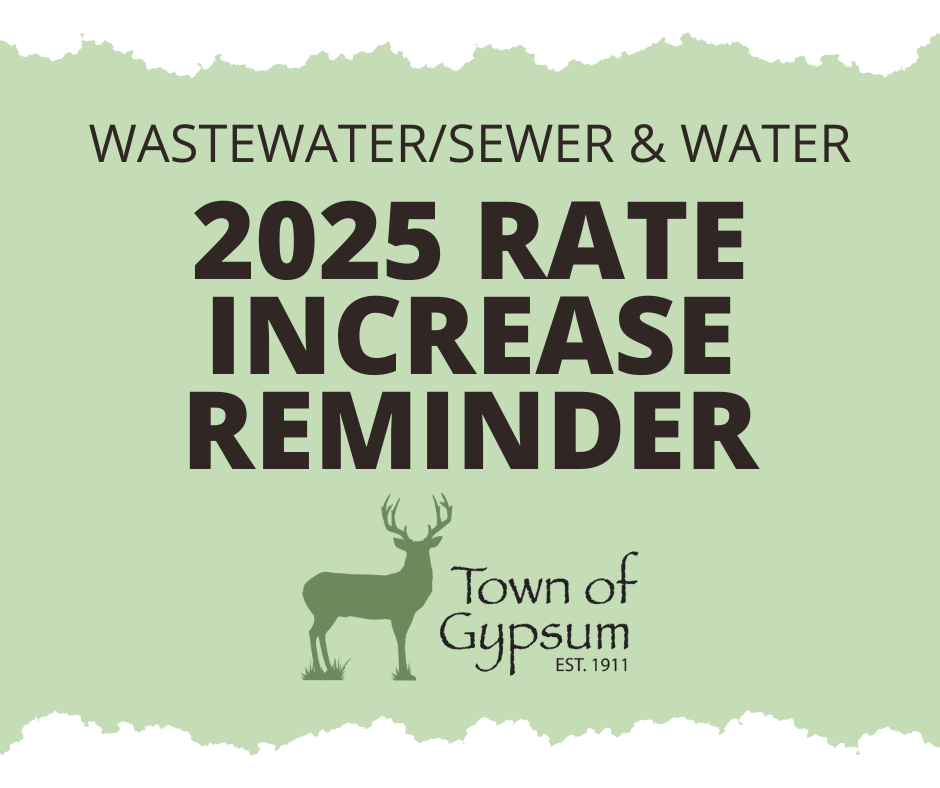 2025 Wastewater/Sewer & Water Rate Increases