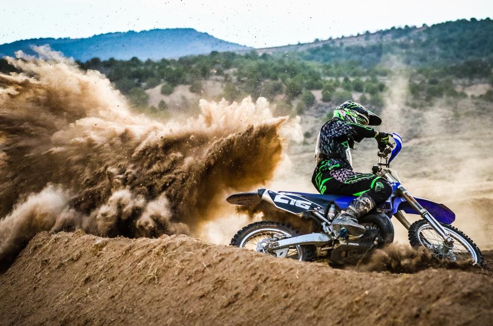 rider hitting the corner at Gypsum Motocross Track